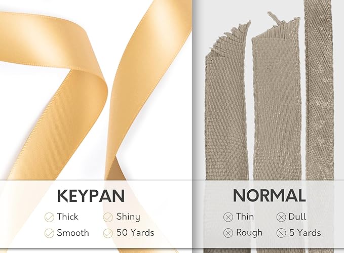 Champagne Satin Ribbon 7/8 Inch 50 Yards Double-Faced Polyester Ribbons - Image 4