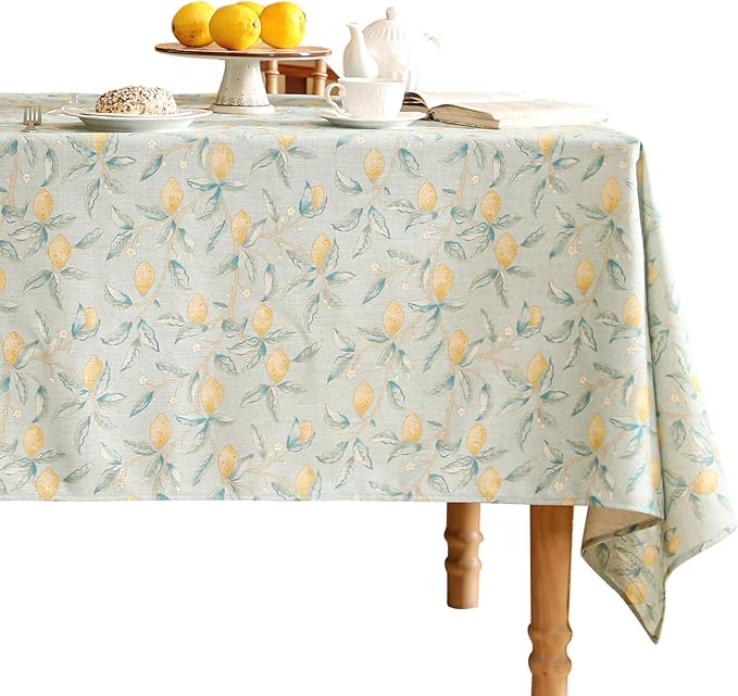 patdrea Designer Linen Green Small Tablecloth by Welcometopatdrea