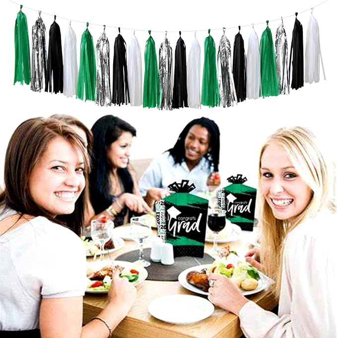 Black Green Silver Football Party-Decorations - Image 2