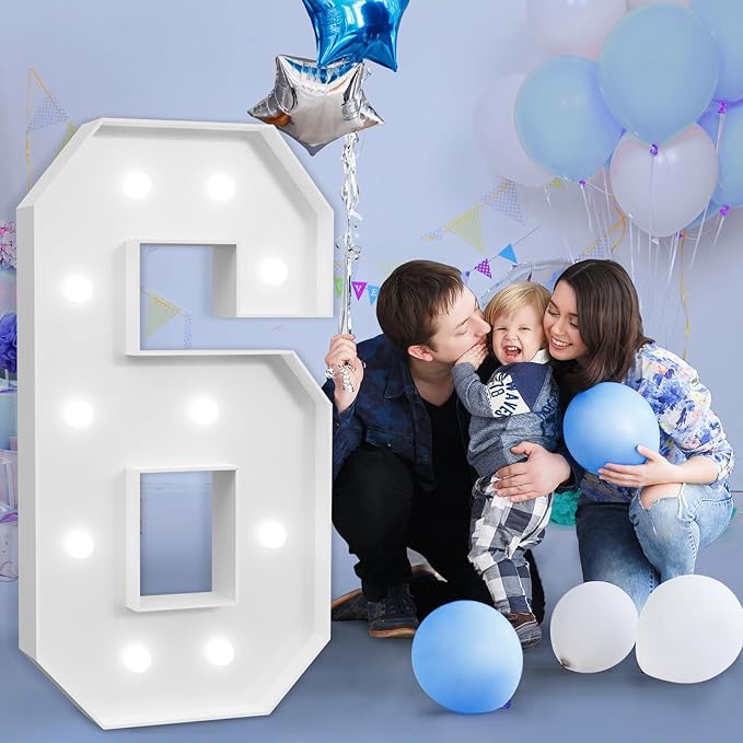 imprsv Marquee Numbers Large 6th-Birthday Decorations: 4ft Light Up Number - Image 6