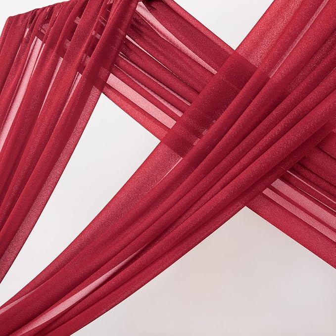 MLMC Red Wedding Arch Draping Fabric 1 Panel 29" x 20 FT Extra Long Gauze - Image 3