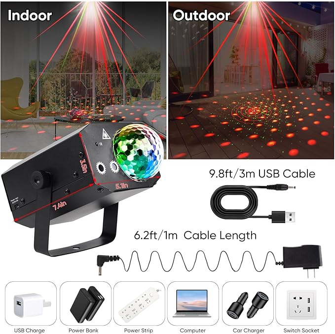Party Lights DJ Disco Ball Light: LED Stage Laser Light - Image 5