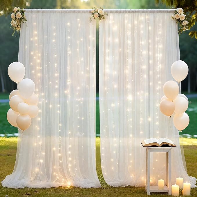 Ledido 10×10ft Tulle Backdrop Curtains by Ledido