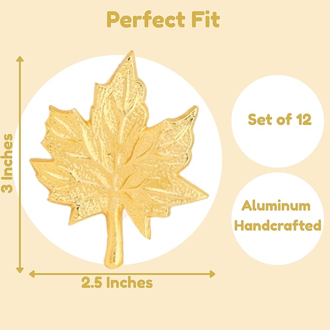 Set of 12 Maple Leaf Napkin Rings - Image 4