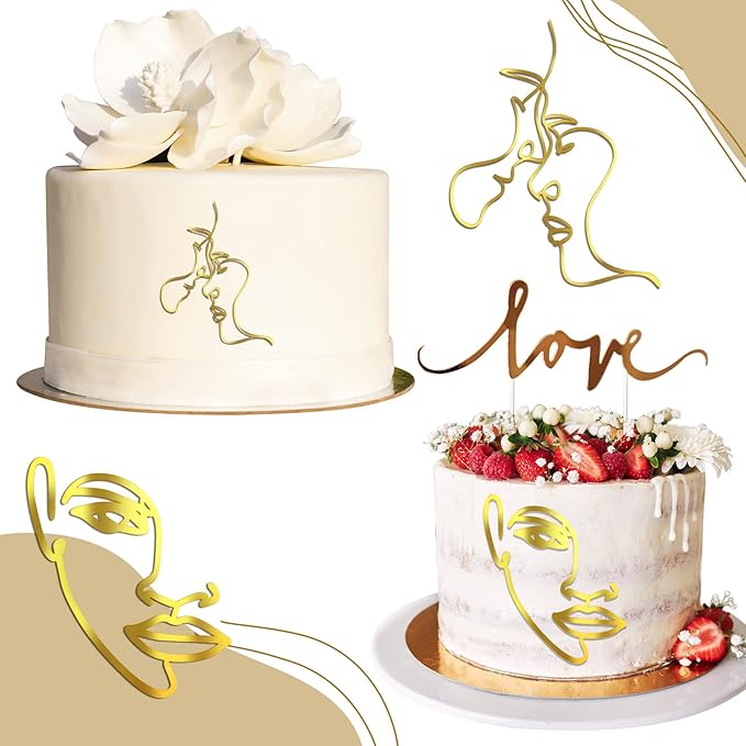 Kigley 22 Pcs Minimalist Art Lady Face Cake Topper Butterflies Cake Decoration - Image 4