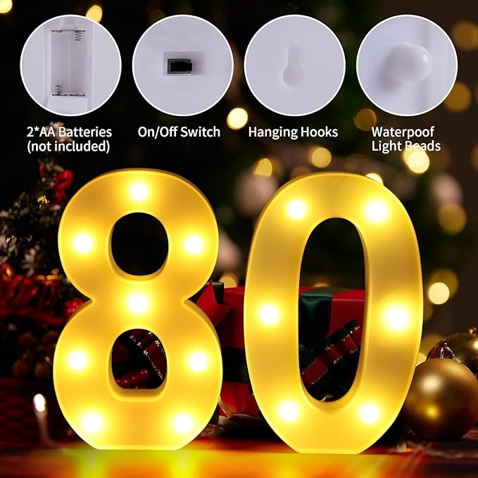 80th Birthday Decorations for Women Men, Happy 80 Birthday Decorations for - Image 3