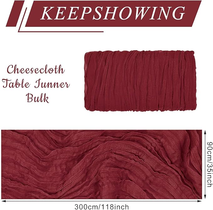 12 Pack Cheesecloth Table Runner, Runner Gauze Boho Wedding Decor Romantic - Image 2