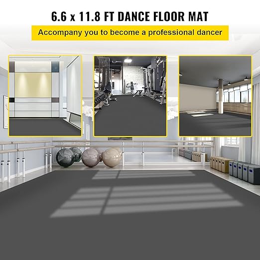 VEVOR Dance Floor, 6.6x11.8ft Dance Floor Roll, 0.06in Thick PVC Vinyl Dance - Image 2