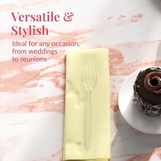 Prestee 500 Clear Plastic Forks - Image 6