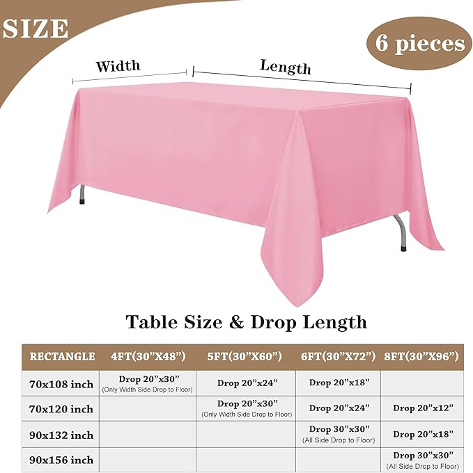 Fitable Pink Rectangle Tablecloths - Image 5