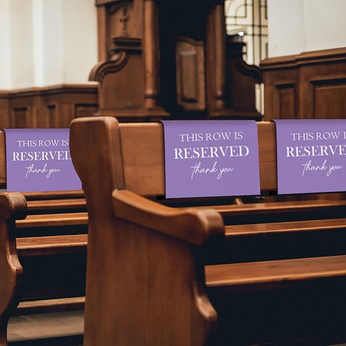 Reserved Seating Chair Signs, This Row Is Reserved Pew Cloths Seating - Image 3