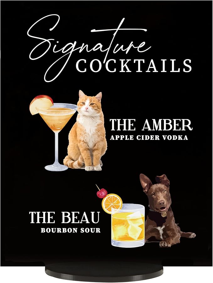 Pet Signature Drink Wedding Signs by Elation+Factory+Co.