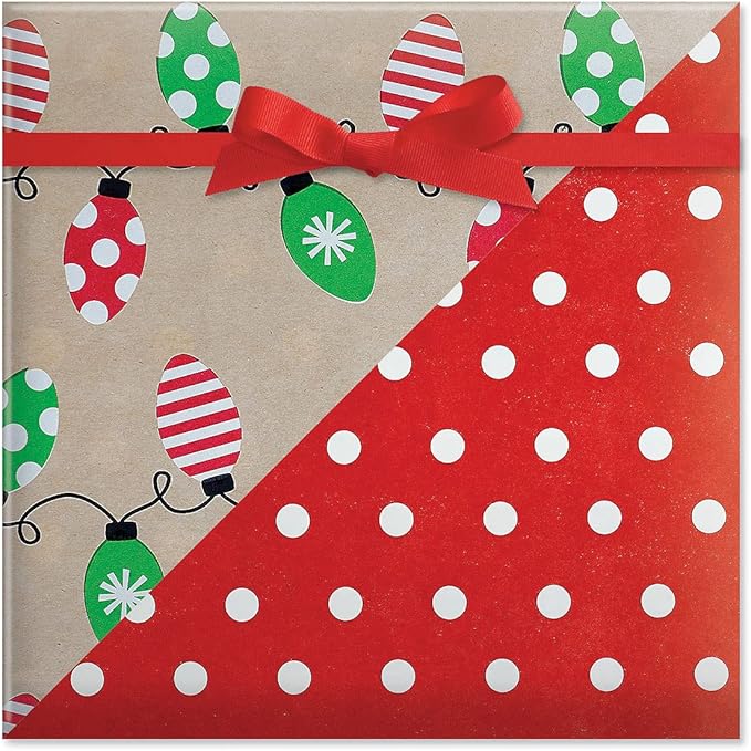 Current Kraft Light Bulb Double-Sided Rolled Christmas Wrapping Paper by Current