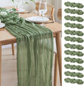 Asee'm 12pcs Cheesecloth Table Runner 120 Inches Sage Green Boho Gauze Cheese by Aseem