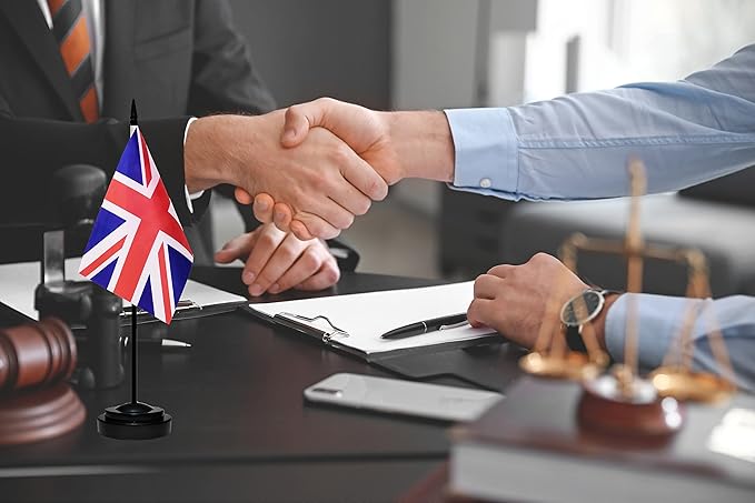 UK British Deluxe Desk Flag Set Small Mini United Kingdom Miniature Table - Image 5