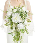 Ling's moment White Green Bridal Bouquet by LingsMoment