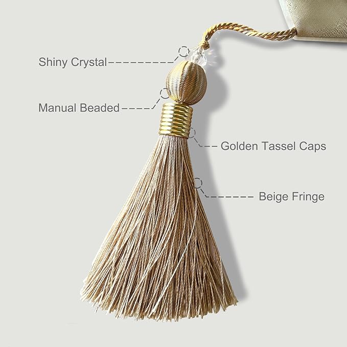 HeMiaor Table Runner with Retro Embroidery Jacquard and Beaded Tassels - Image 3