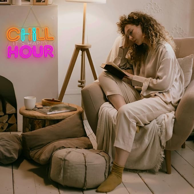 CHILL HOUR Neon Sign, Colorful LED Wall Light - Image 3