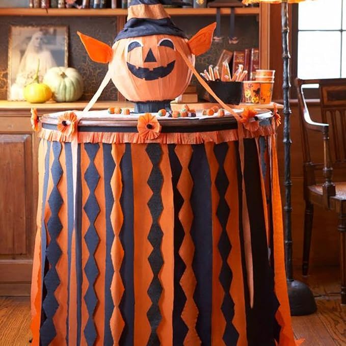 PartyWoo Orange Crepe Paper Streamers 4pcs 328ft Pack of Orange Crepe Paper - Image 4