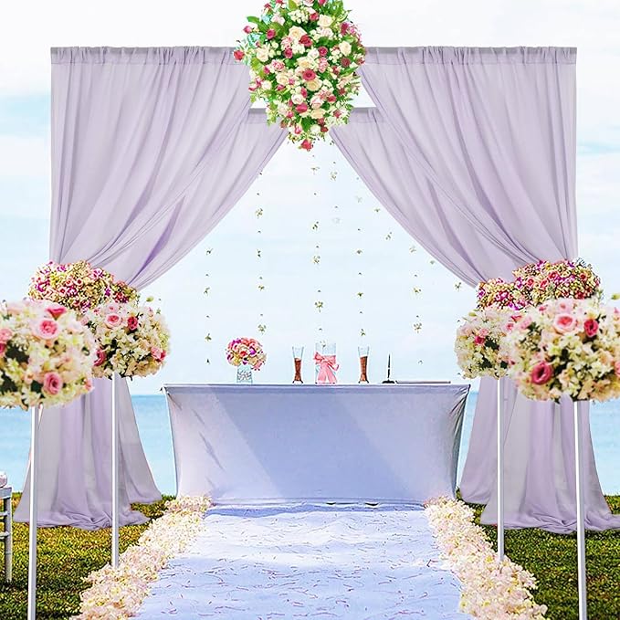 DUOBAO Light Grey Sheer Curtains 2 Panels, 10FT Long, Rod Pocket, Translucent by DUOBAO