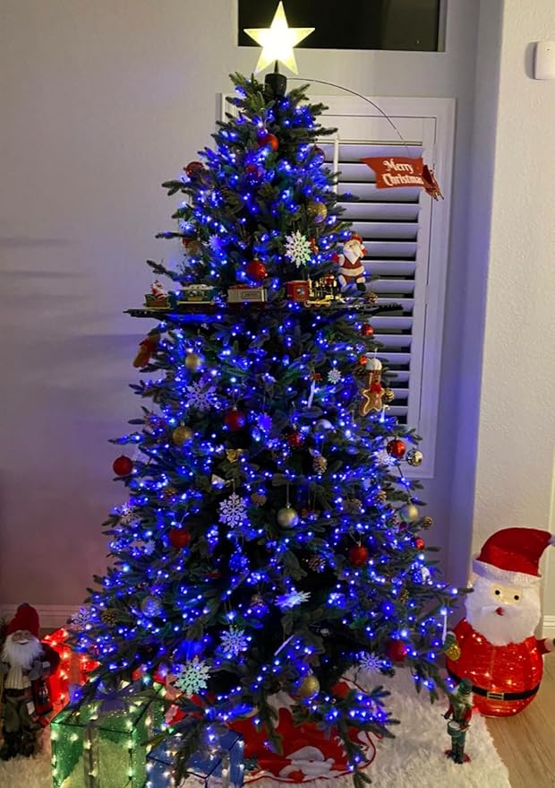 YEGUO 165ft 500 LED Blue Christmas Lights Outdoor Waterproof, 8 Modes Twinkle - Image 3
