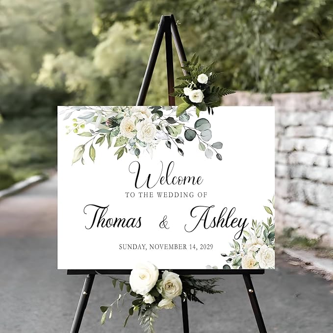 Personalized Wedding Welcome Sign, Rustic Wedding Decorations by Jewelry