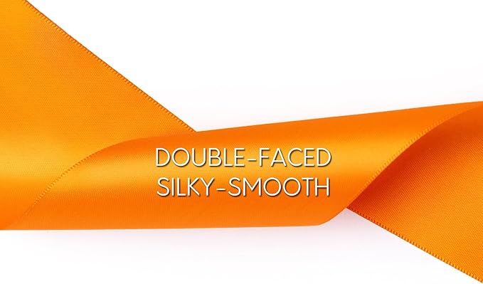 Orange Satin Ribbon 2.5 Inch Double-Faced 25 Yards - Image 3