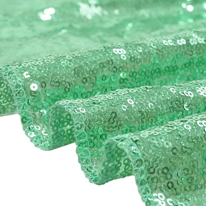 Eternal Beauty Mint Green Sequin Backdrop, 6x6 Ft Glitter Background Curtains - Image 9