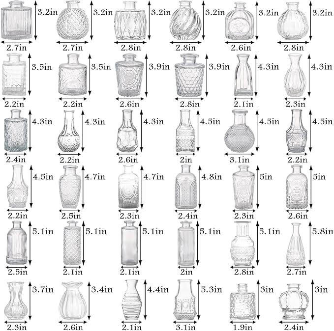 Bud Vases Set of 40, Small Glass Vases - Image 6