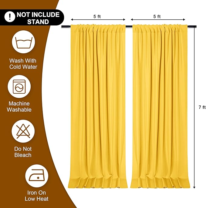 DWCN 10x7 FT Backdrop Curtains for Parties, Photography Backdrop Drapes - Image 2