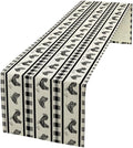 Rooster Table Runner, Farmhouse Animal Vintage Chicken Black White Plaid Check by Kurtect