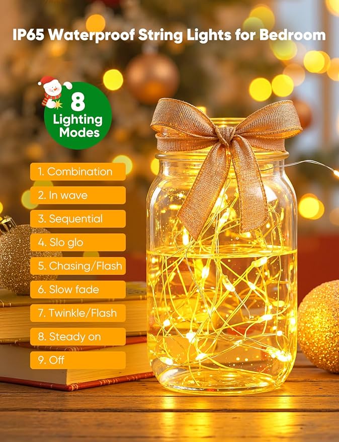 Minetom 20 Pack Fairy Lights Battery Operated String Lights, 8 Modes & Timer - Image 4