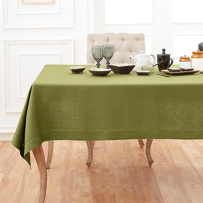 Solino Home Linen Avocado Green Tablecloth 60 x 108 Inch by SolinoHome