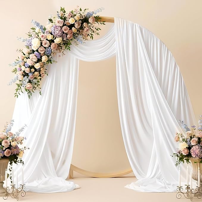 Wedding Arch Draping Fabric 29" x 19Ft Sheer Drapes by IONTACH