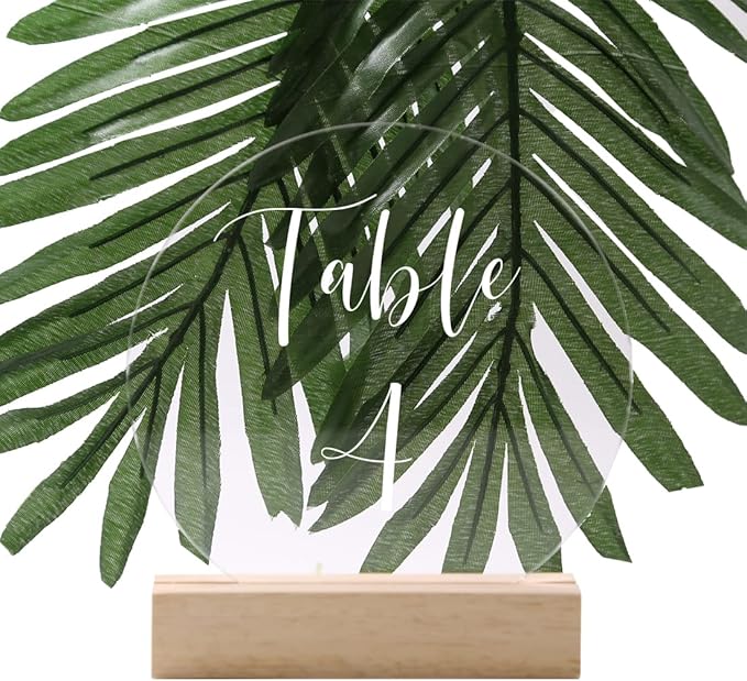 UNIQOOO 50 Pack Oak Wood Table Number Stands | 1/8” Thick Acrylic Sign Holders - Image 5