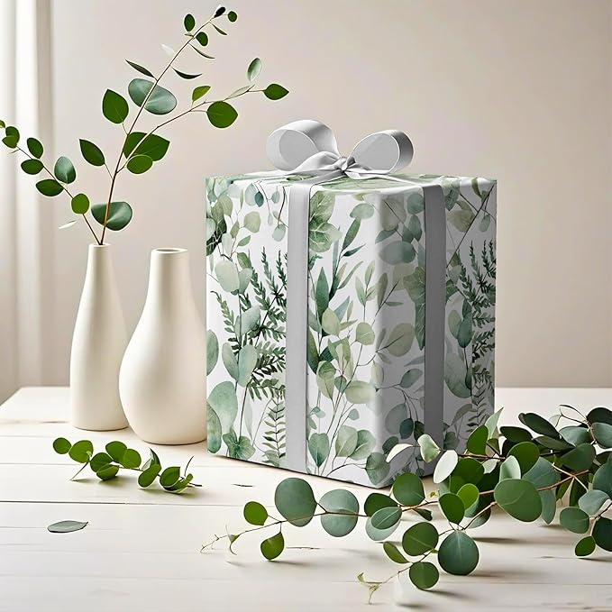WRAPAHOLIC Eucalyptus Leaves Wrapping Paper Roll - Image 6
