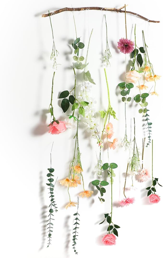 Hoteam 26 Pcs DIY Flower Garland Artificial Hanging Wildflower Backdrop Set by Hoteam