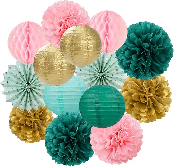 Sage-Green Pink-Gold Baby-Shower Party Decorations by LastingSurprise