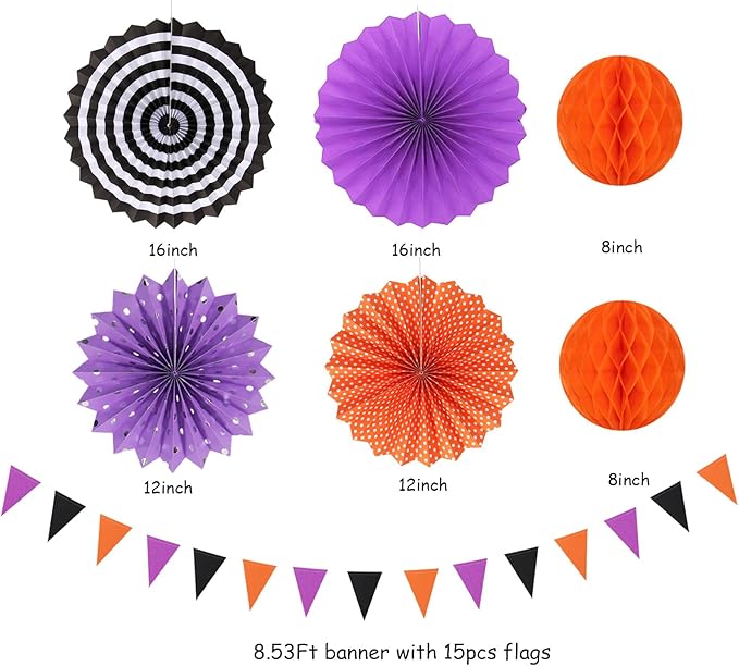 Black Orange Purple Halloween Party-Decorations - Image 2
