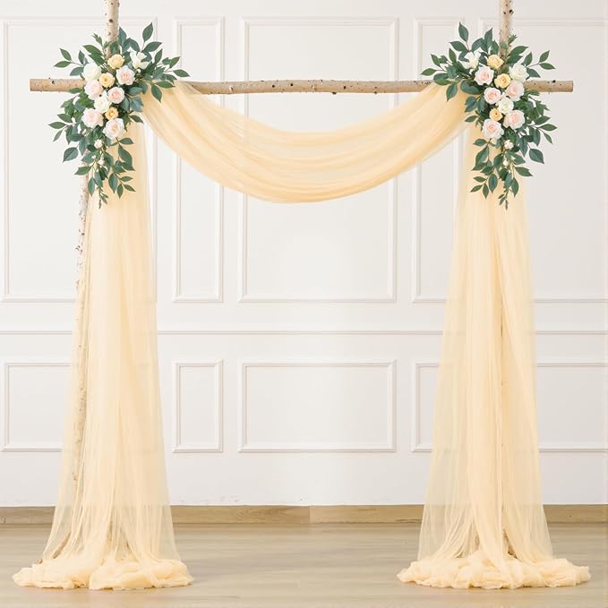 Champagne Arch Draping Fabric for Wedding by Gogoparti