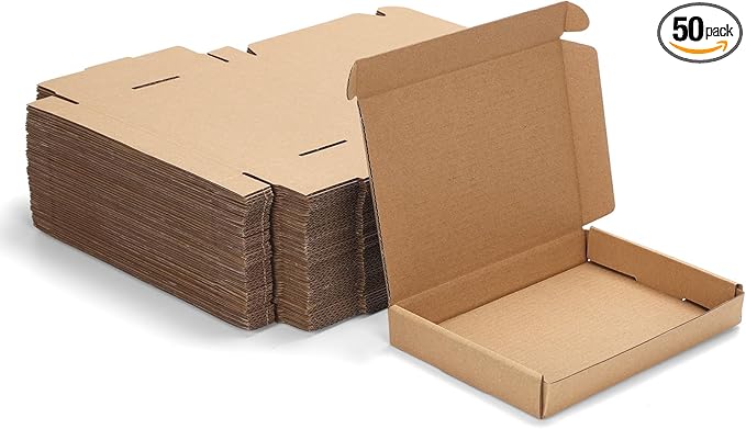 MEBRUDY 7x5x1 Inches Shipping Boxes Pack of 50, Small Corrugated Cardboard Box by MEBRUDY