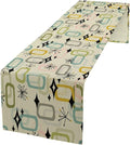 Mid Century Table Runner, Flag Retro Atomic Starburst 1950s Abstract Geometric by ICMOLYYENLO