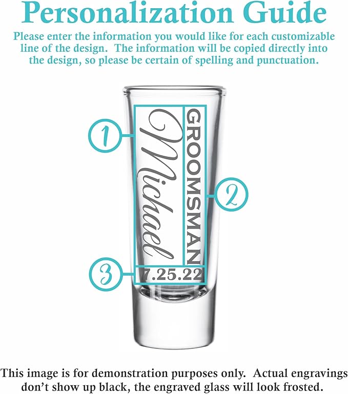 Custom Engraved 2 oz Shot Glass – Personalized Etching – Groomsman & Bridesmaid - Image 2