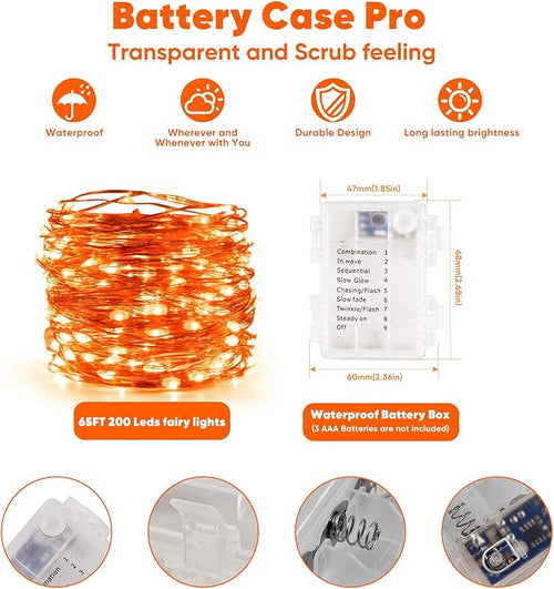1 Pack 65.6 Ft. Battery Operated Outdoor String Lights - Image 2