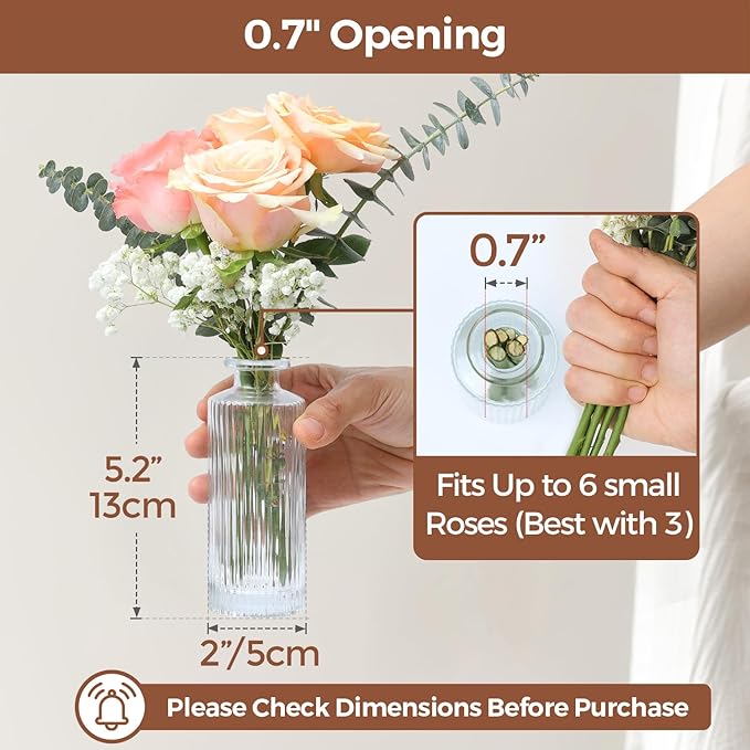 ComSaf Small Bud Vases Set of 12, 5.2 inch Glassl Bud Vase in Bulk, Mini Flower - Image 2
