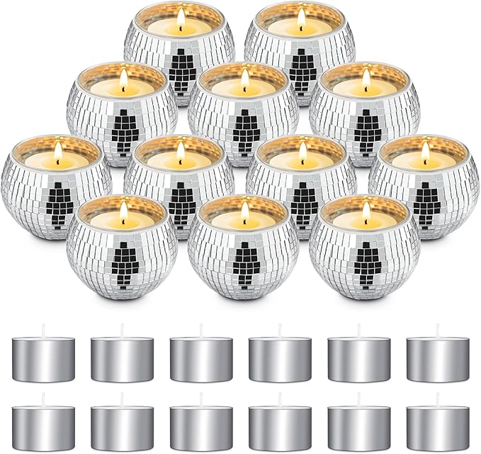 Luditek Disco Ball Candle Holders, Glass Votive by Luditek