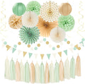 Sage-Green Beige Champagne-Gold Party-Decorations by Hugtmr