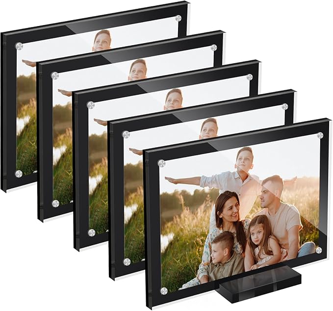 5 Pack Acrylic Magnetic Picture Frame 4x6 by JUOIFIP