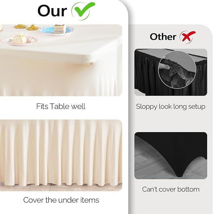 Wish Care 2 Pack Stretch Spandex Table Clothes - Image 3