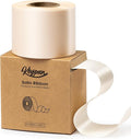 Light Champagne Satin Ribbon 2.5 Inch Double-Faced Polyester 25 Yards Ribbons by Keypan